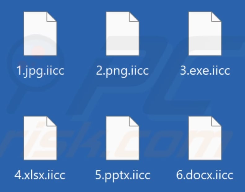 Files encrypted by Iicc ransomware (.iicc extension)