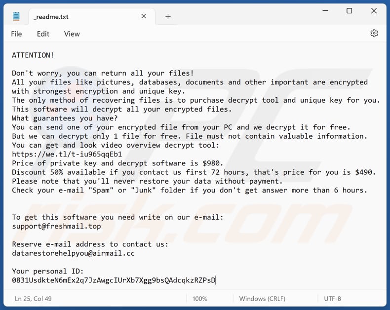 Jawr ransomware text file (_readme.txt)