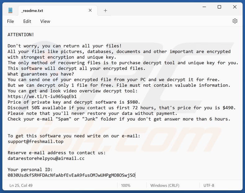 Jazi ransomware text file (_readme.txt)