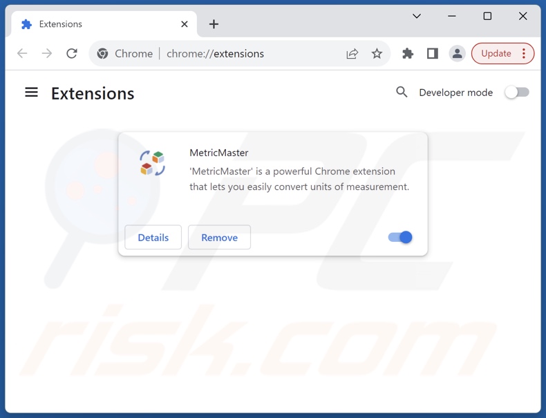 Removing goog.metermasterext.com related Google Chrome extensions