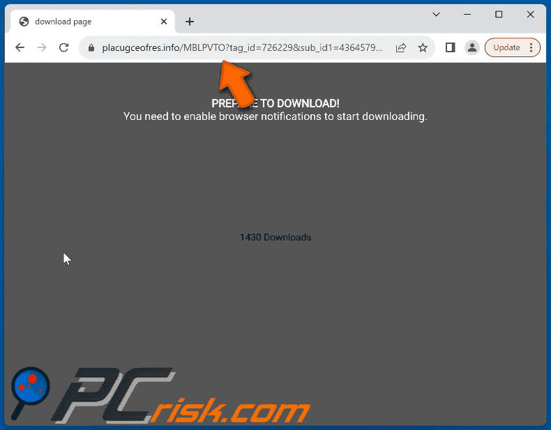placugceofres[.]info website appearance (GIF)