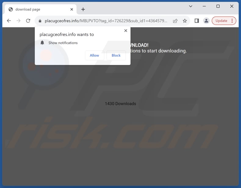 placugceofres[.]info ads