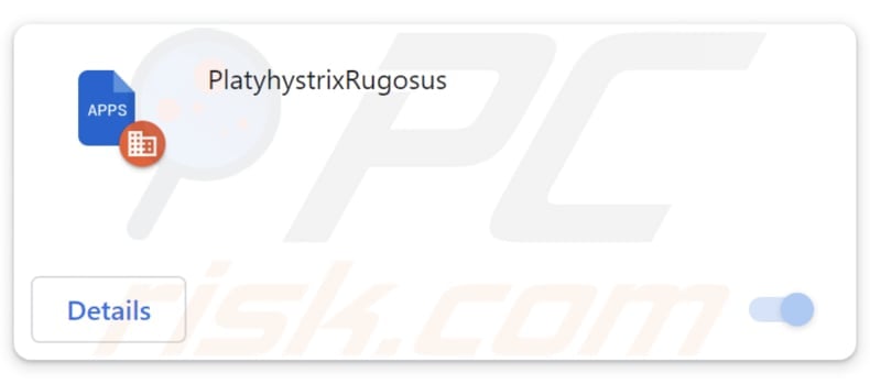 PlatyhystrixRugosus malicious extension