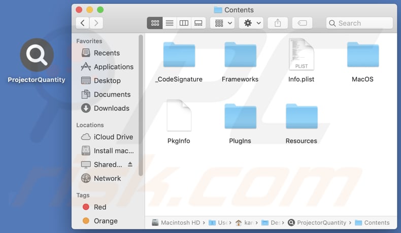 ProjectorQuantity adware installation folder