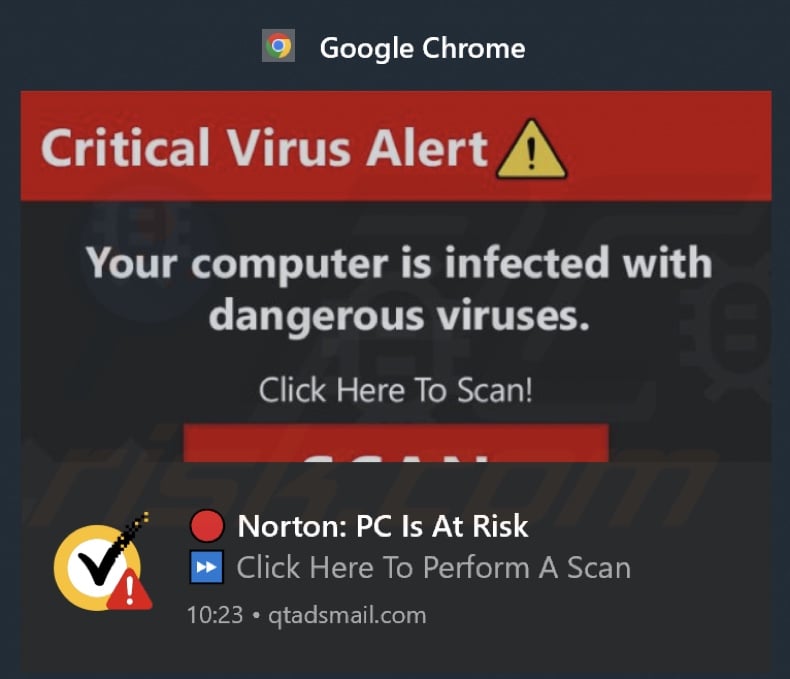 Ad delivered by qtadsmail[.]com
