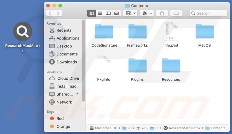 ResearchMacMatrix adware installation folder