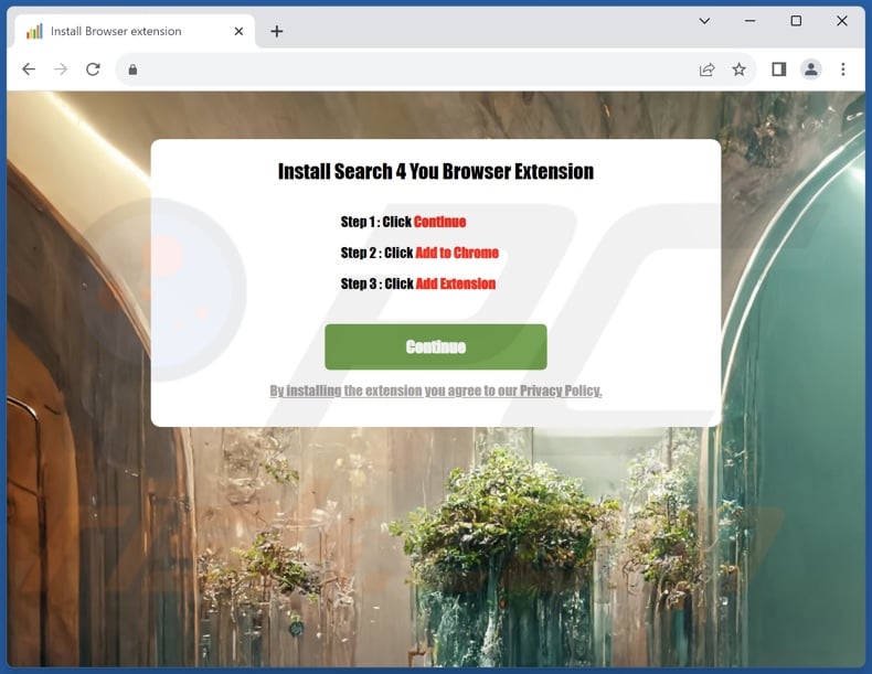 Website used to promote Search4word browser hijacker
