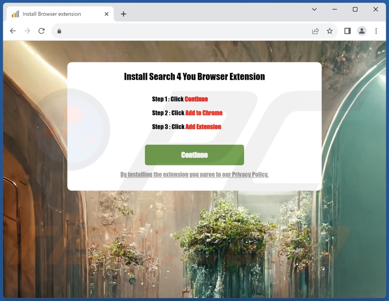 Website used to promote Search4word browser hijacker