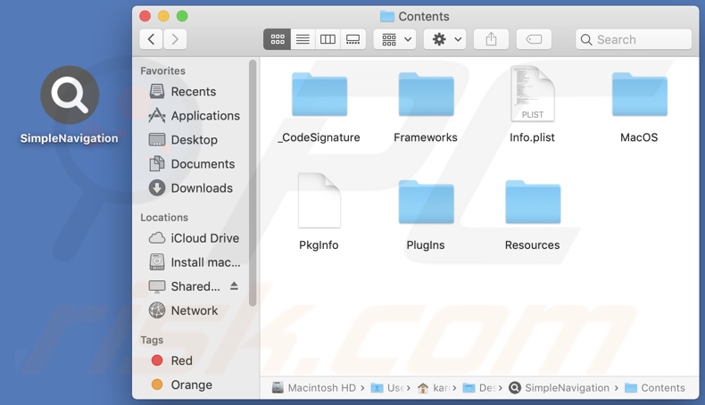 SimpleNavigation adware install folder