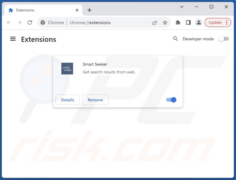 Removing smartseeker.info related Google Chrome extensions