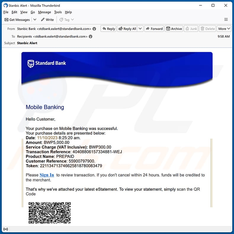 Standard Bank email scam (2023-11-10)