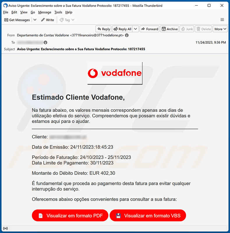 VodaFone email virus (2023-11-27)