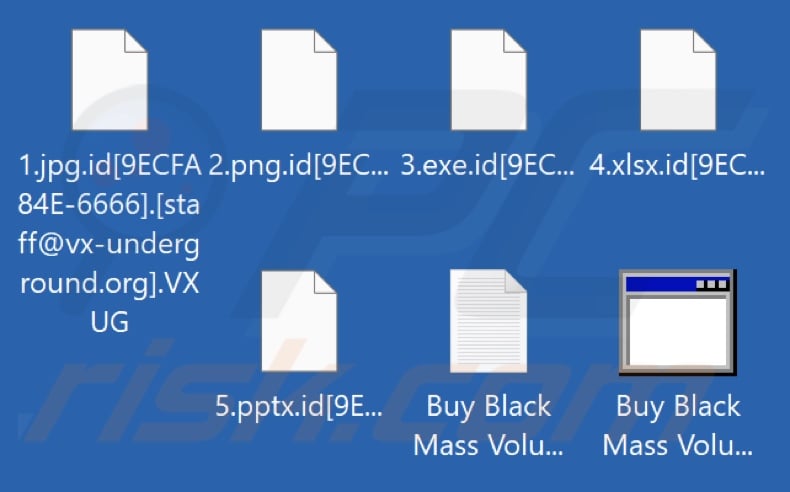 Files encrypted by Vx-underground ransomware (.VXUG extension)