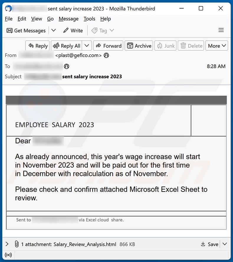 Wage Increase email scam (2023-11-23)