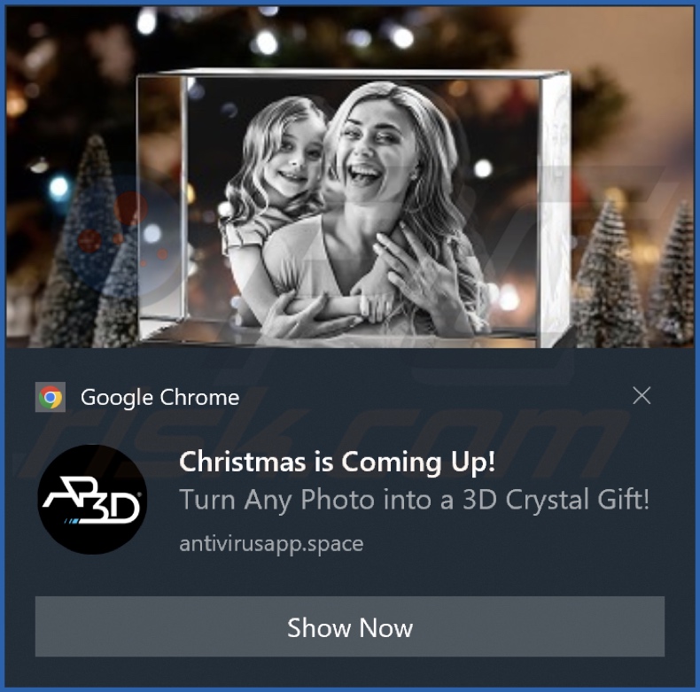 Advertisement displayed by the antivirusapp[.]space webpage