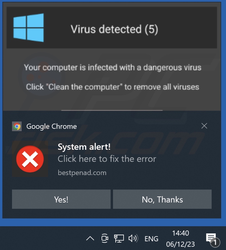 Ad displayed by bestpenad[.]com