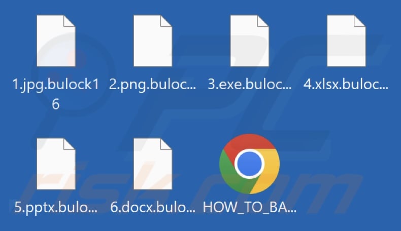 Files encrypted by BuLock ransomware (.bulock16 extension)