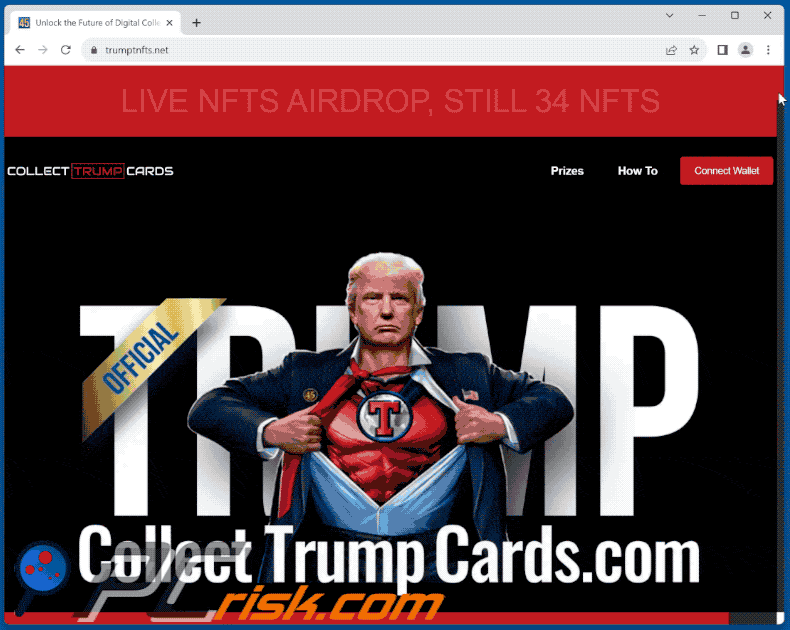 Appearance of Collect Trump Cards scam