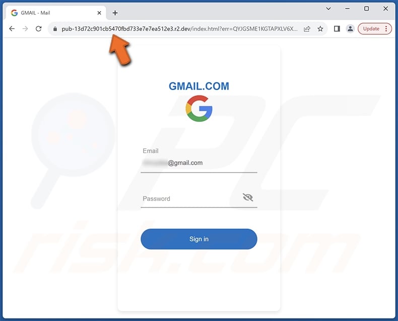 Phishing site promoted via Email Authentication Expires spam campaign (sample 1)