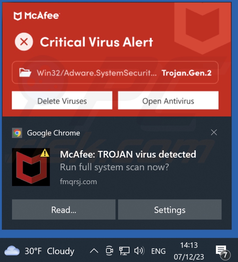 Ad delivered by the fmqrsj[.]com webpage
