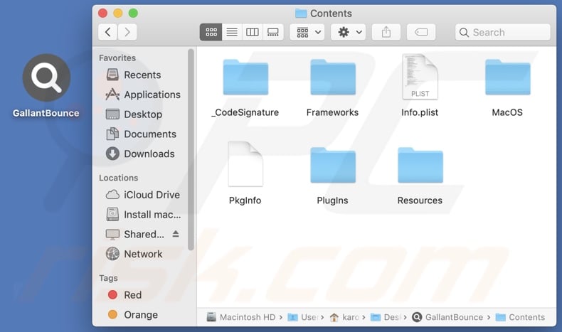 GallantBounce adware install folder