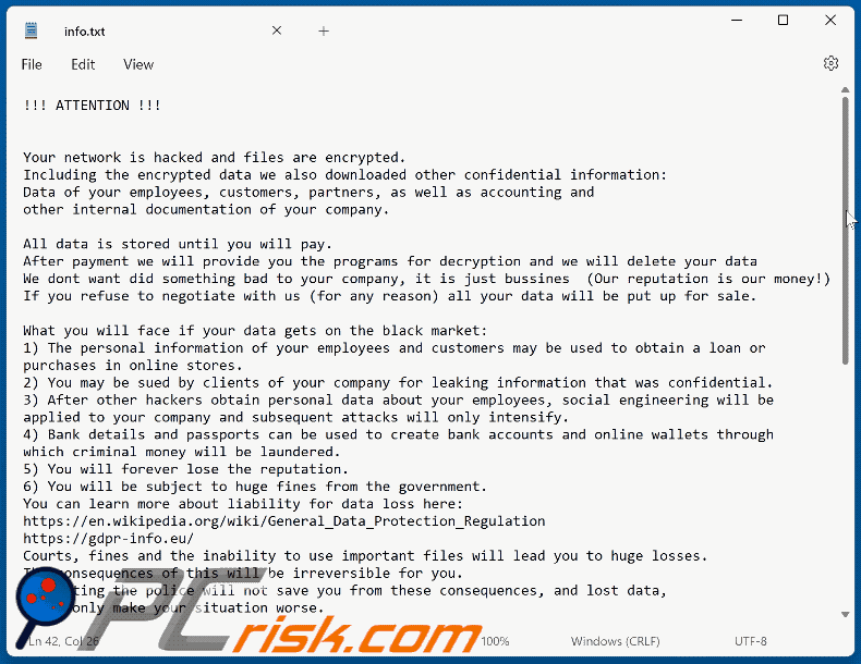 GrafGrafel ransomware text file (info.txt) GIF