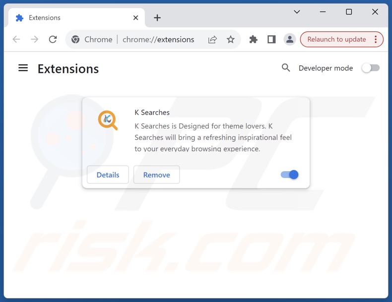 Removing ksearches.com related Google Chrome extensions