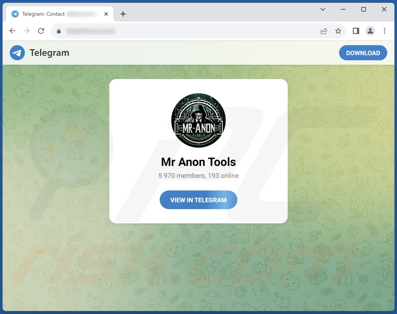 Telegram account of MrAnon stealer's developers