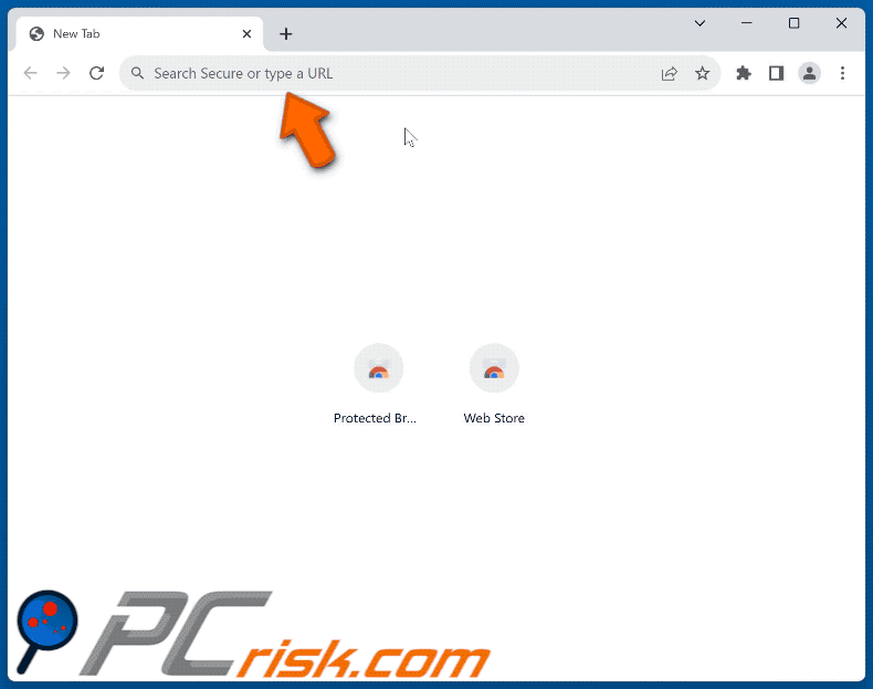 Protected Browse browser hijacker redirecting to Bing (GIF)