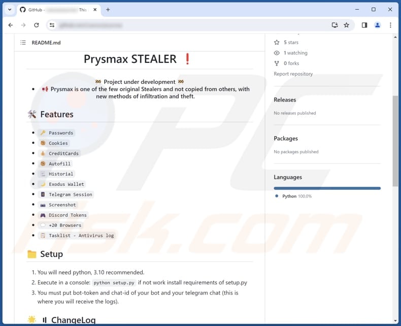 Prysmax promoted on GiThub