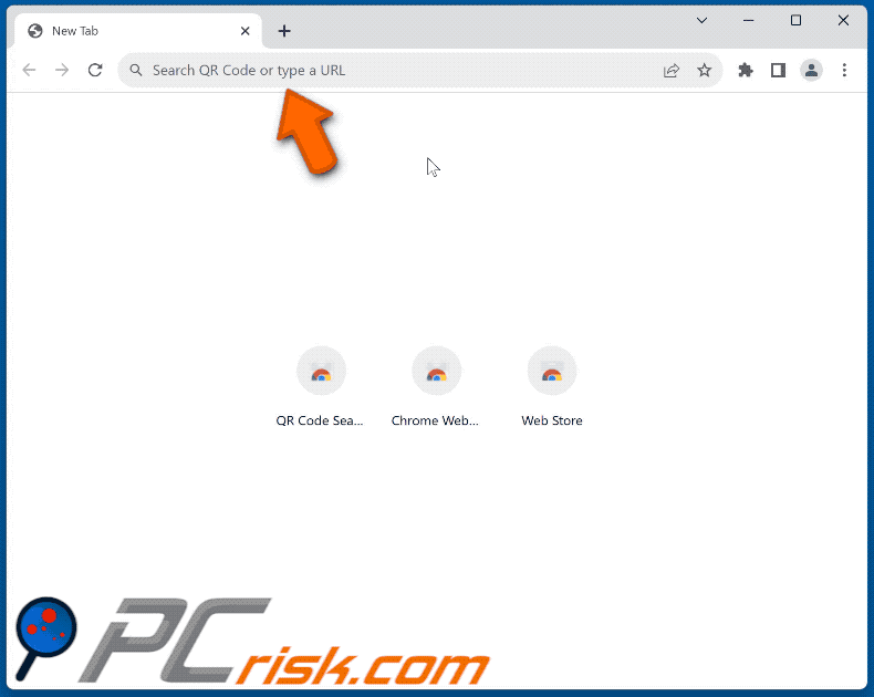 QR Code Search browser hijacker redirecting to Bing (GIF)