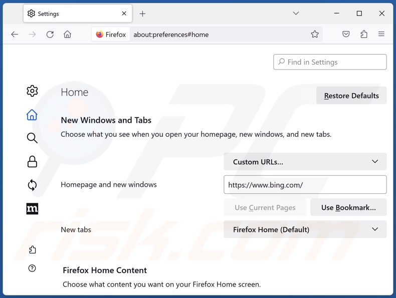 Changing Mozilla Firefox homepage