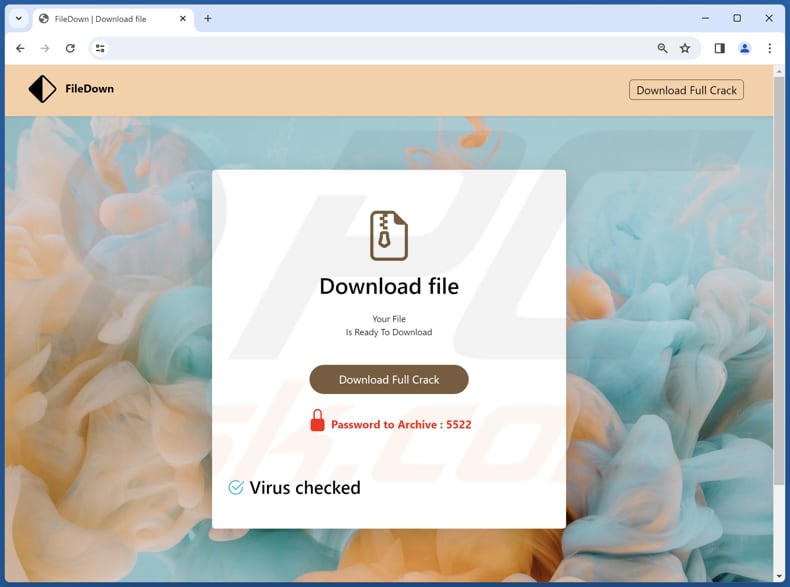 Unicom malware distributing page
