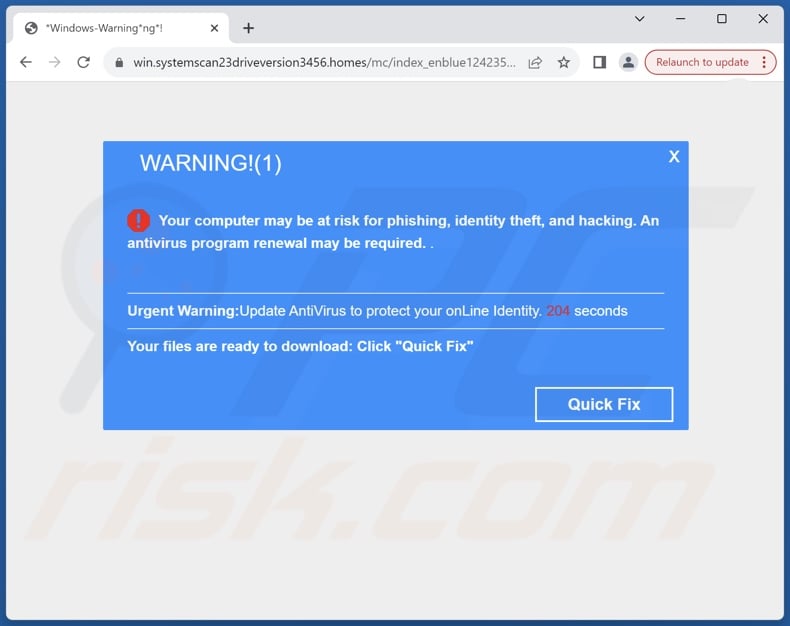 Remove Attention! Your Computer Is In Danger Pop-up Scam