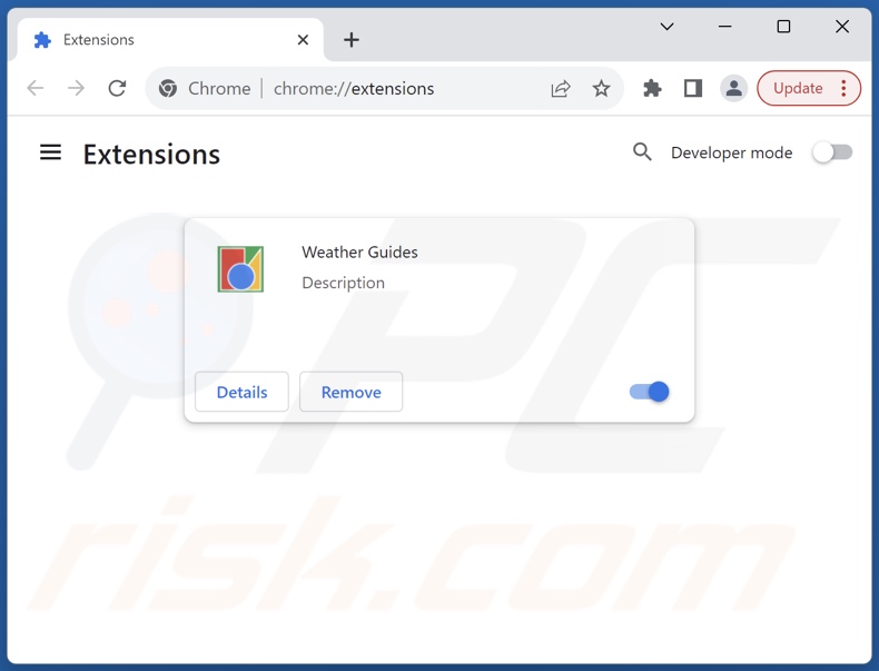 Removing weather-guides.com related Google Chrome extensions