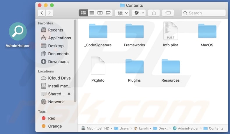 AdminHelper adware install folder