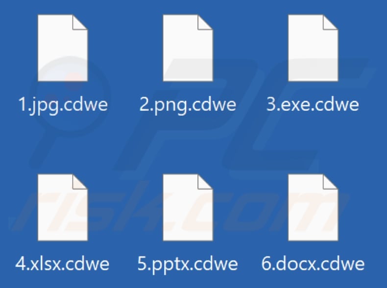 Files encrypted by Cdwe ransomware (.cdwe extension)
