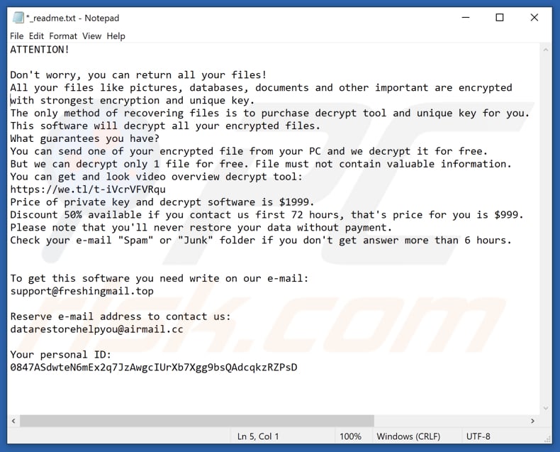 Cdxx ransomware text file (_readme.txt)