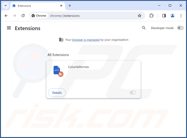 Removing unwanted extensions from Google Chrome step 2