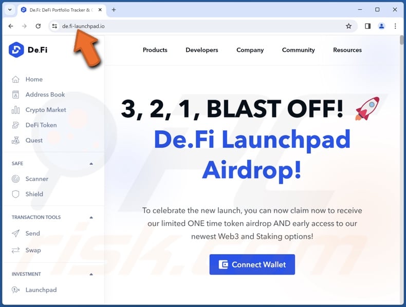 De.Fi Launchpad Airdrop scam
