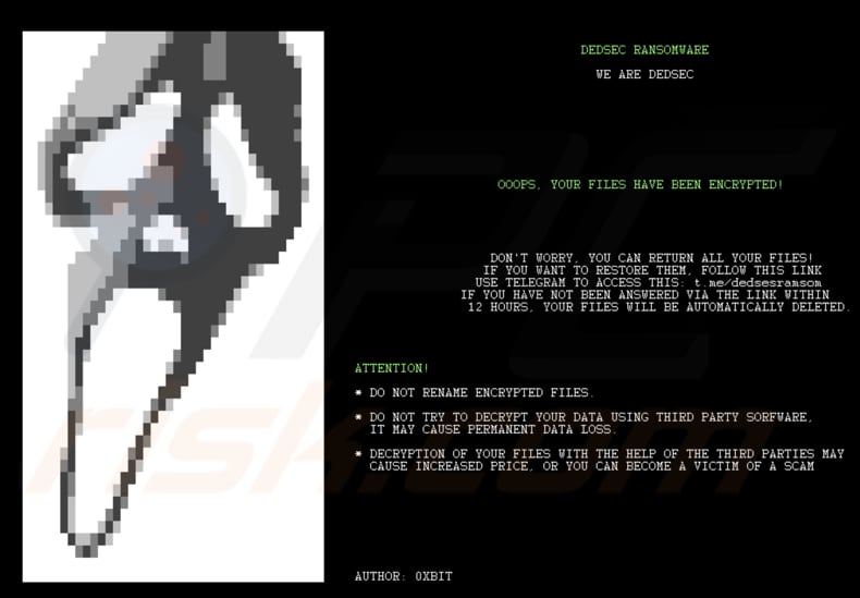 Dedsec ransomware wallpaper