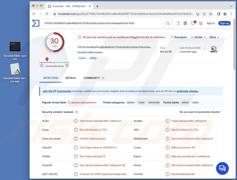 DynamicTable adware