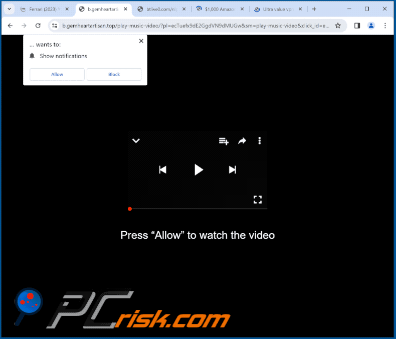gemheartartisan[.]top website appearance (GIF)