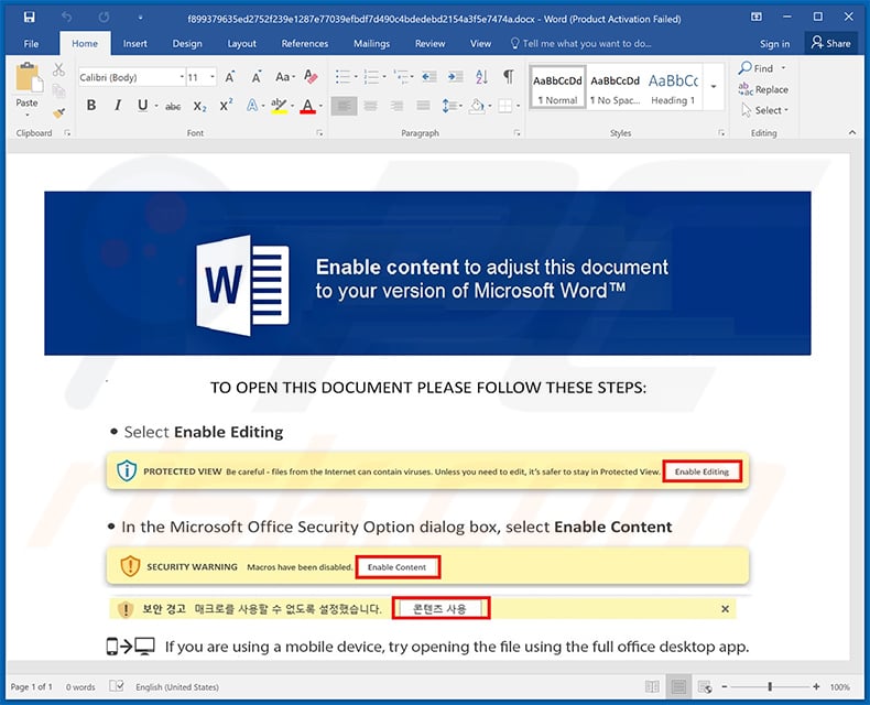 Microsoft Word document spreading LockBit 3.0 ransomware