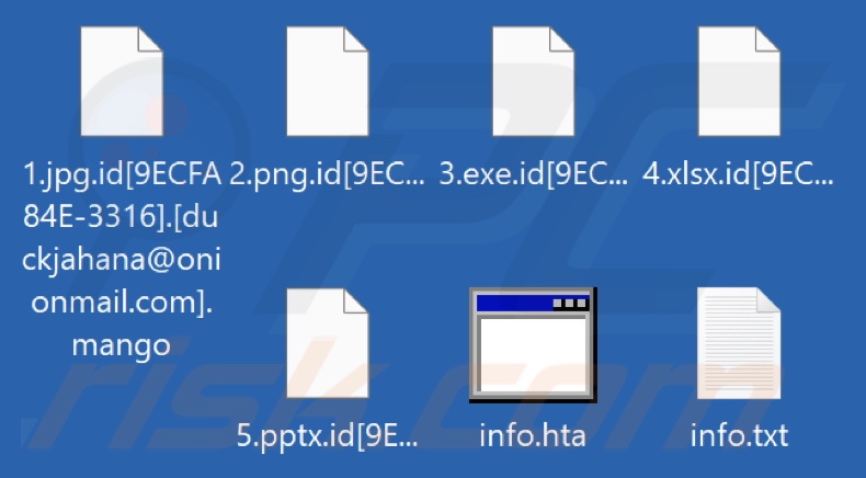 Files encrypted by Mango ransomware (.mango extension)