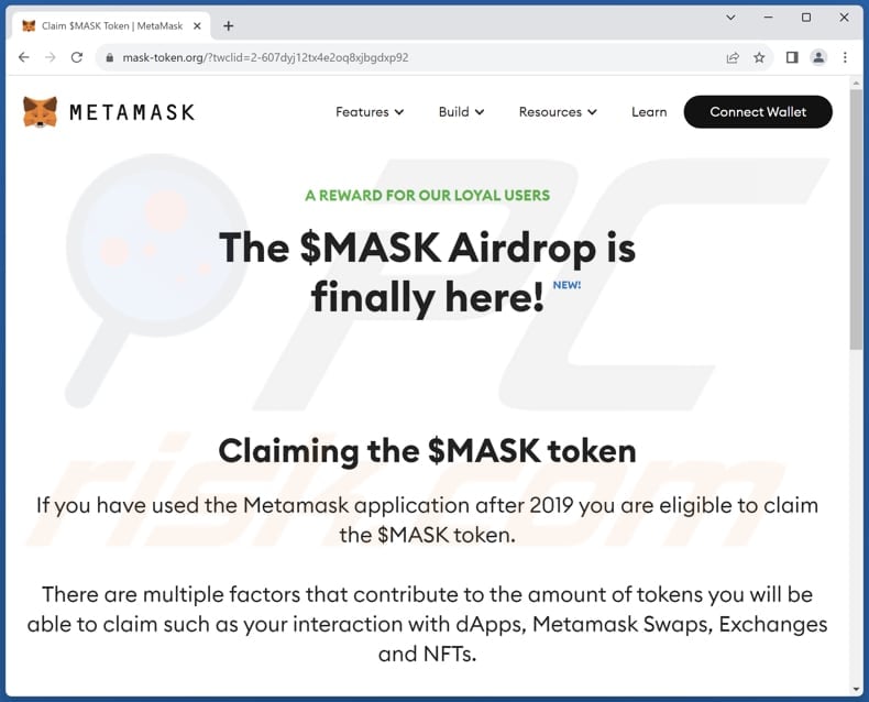 Mask token airdrop scam another variant