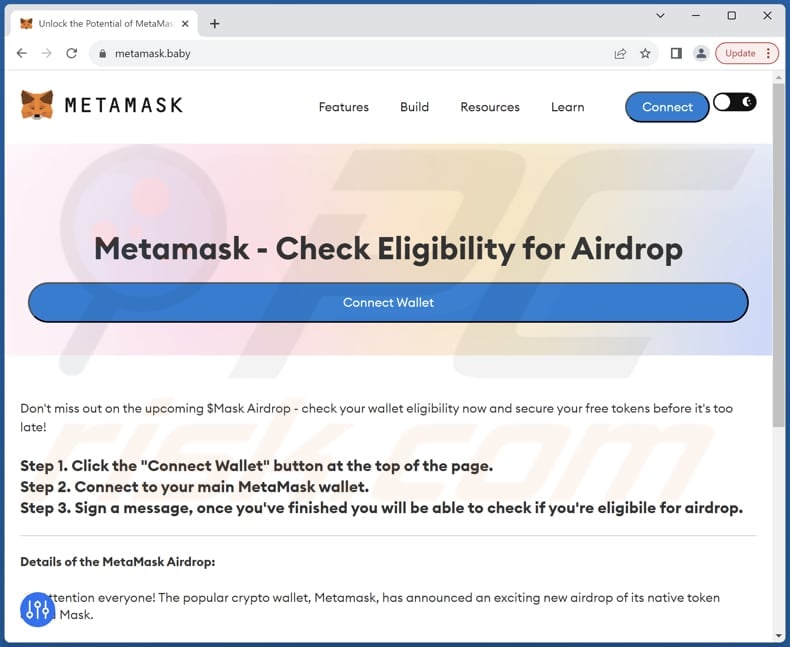 Metamask Airdrop scam