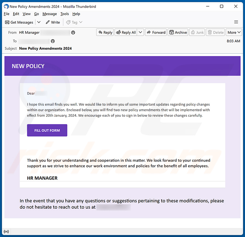 New Policy email scam (2024-01-19)