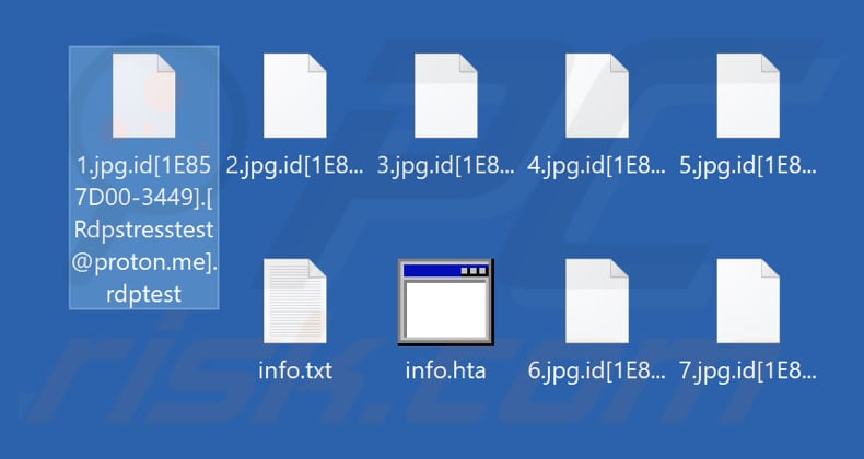 Files encrypted by Rdptest ransomware (.rdptest extension)