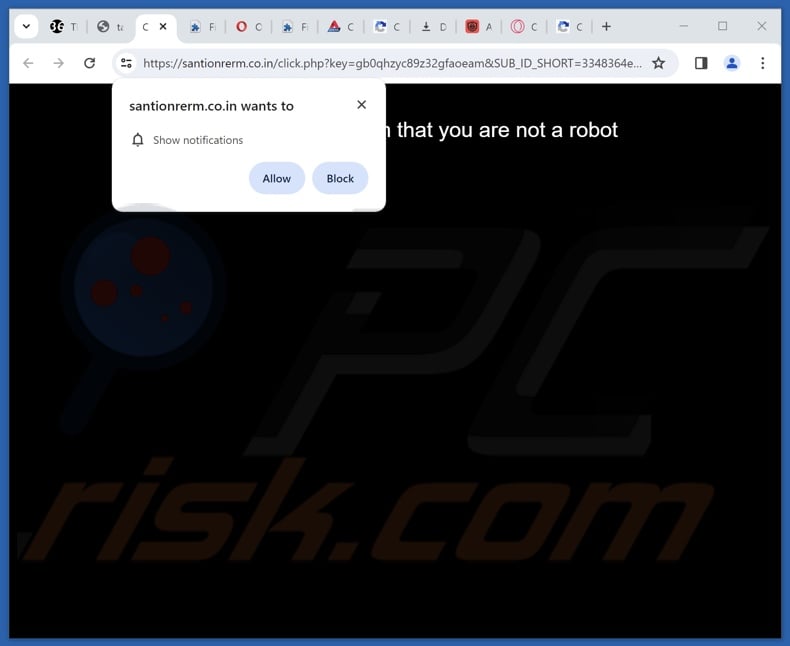 santionrerm.co[.]in pop-up redirects